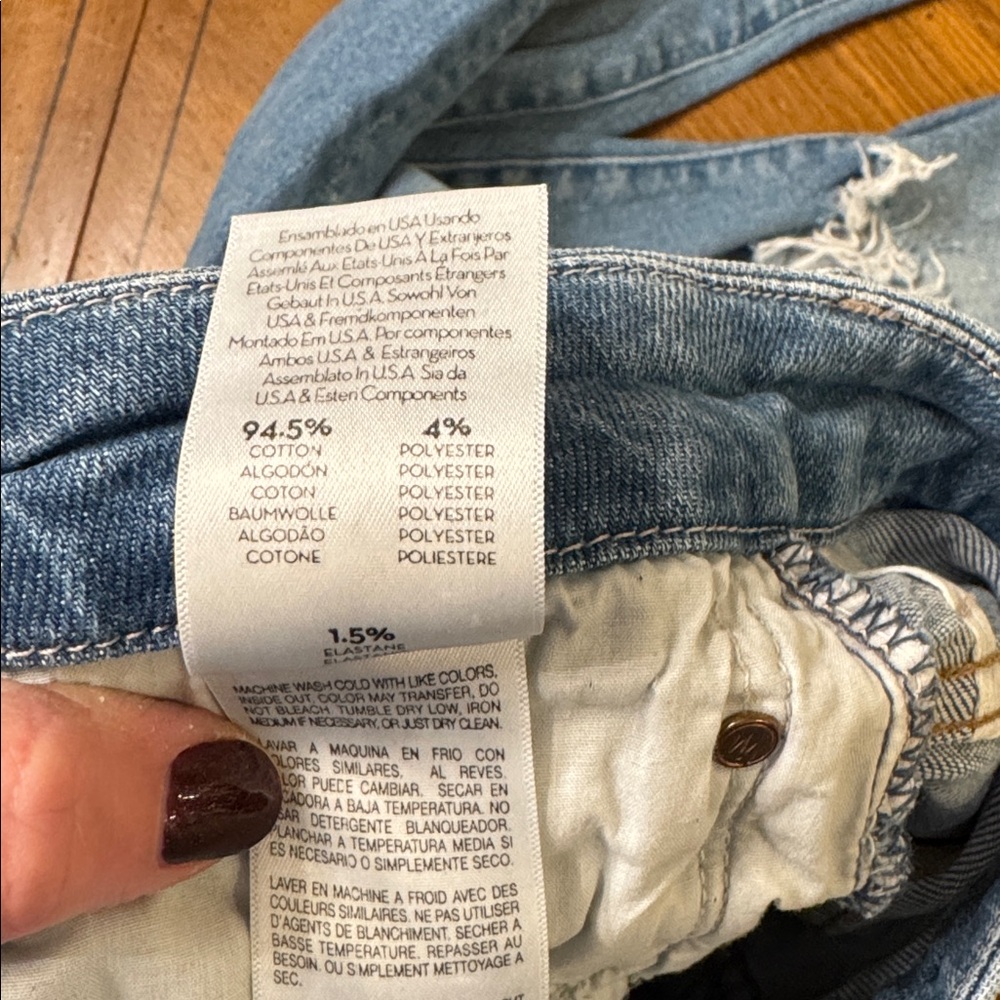 MOTHER Light Blue High Rise Cropped Ripped Jeans - Picture 6 of 11